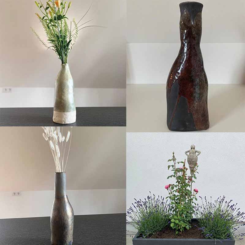 Vasen und Gartenfigur