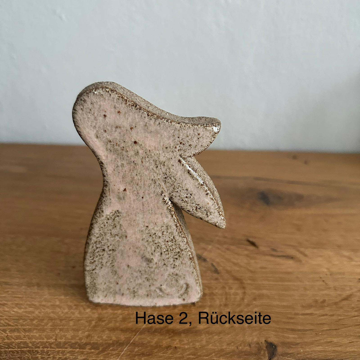 Keramikosterhase in rosa/grau - FRANZARTKERAMIK