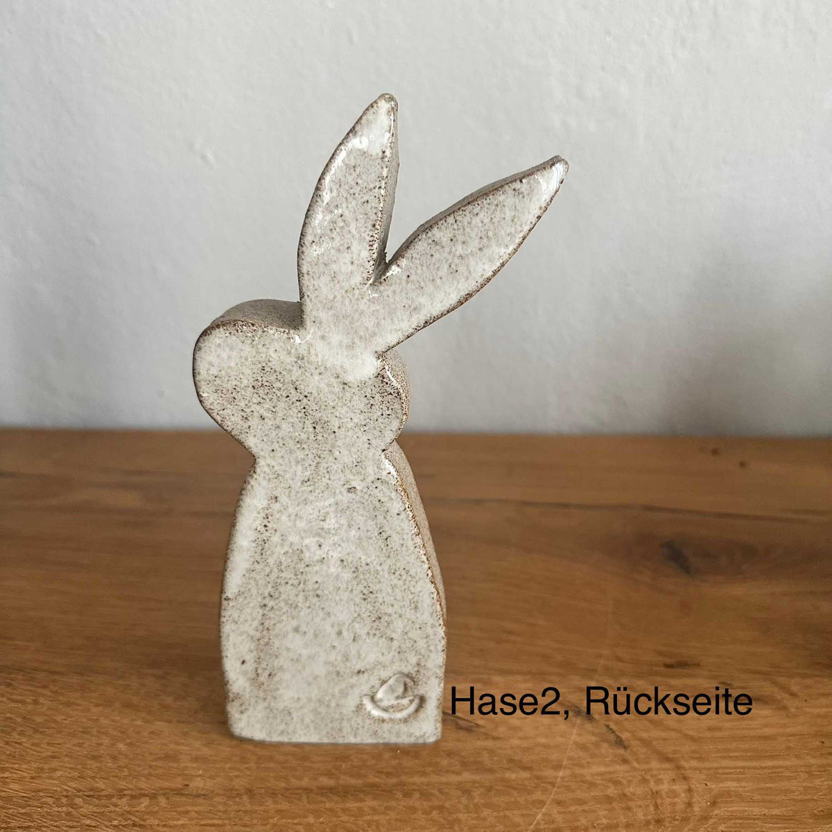 Keramikosterhase in weiß/ grau - FRANZARTKERAMIK