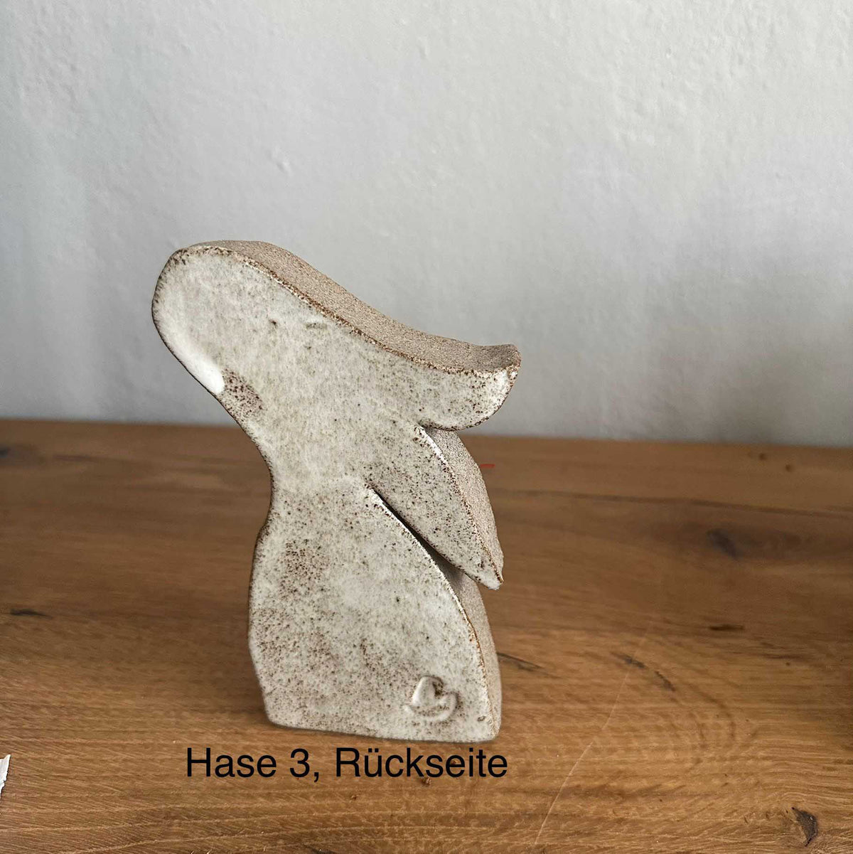 Keramikosterhase in weiß/ grau - FRANZARTKERAMIK