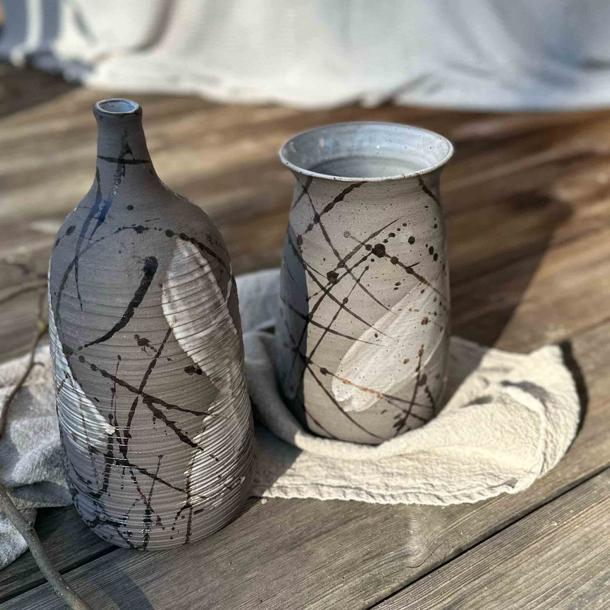 Flaschenvase, Keramikvase - FRANZARTKERAMIK