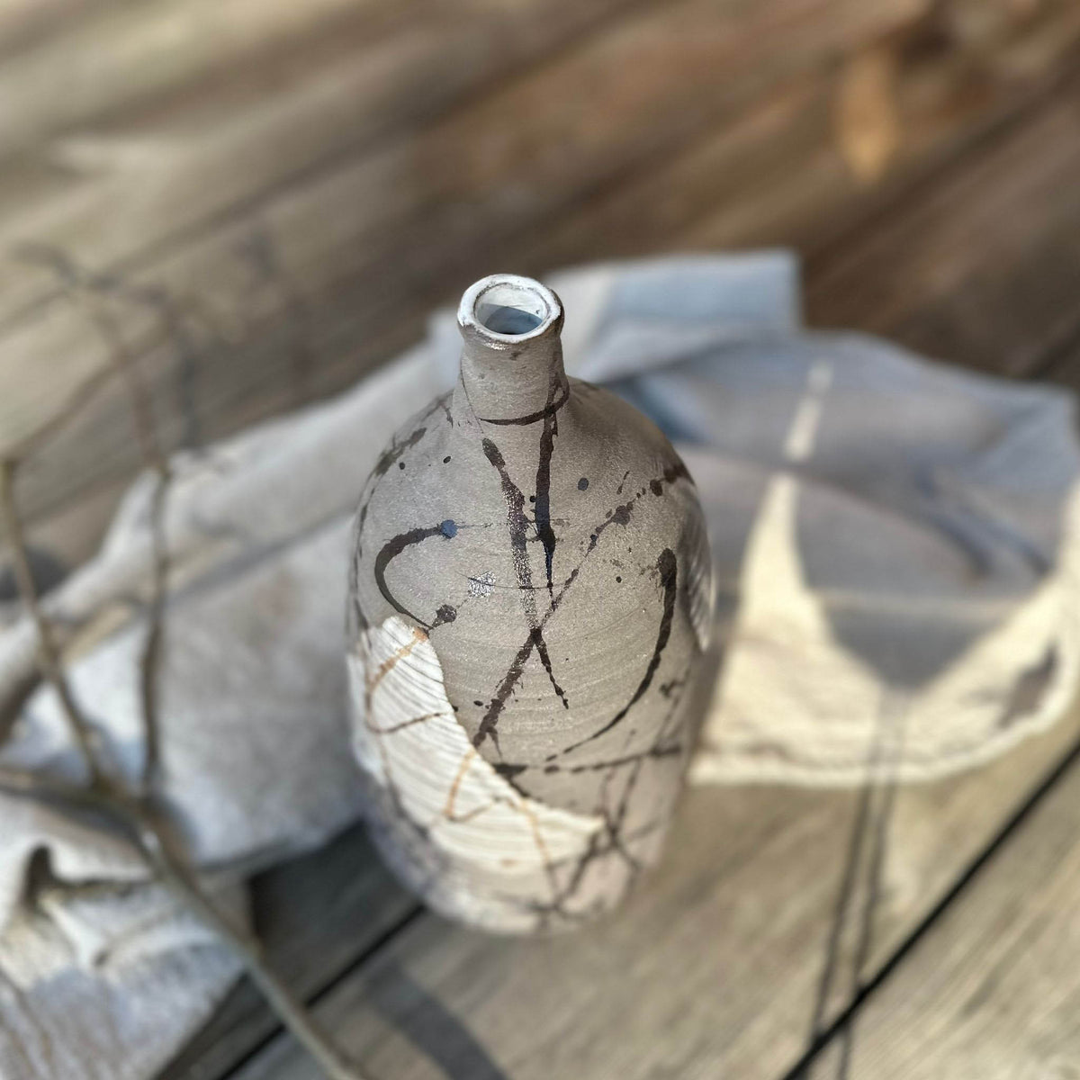 Flaschenvase, Keramikvase - FRANZARTKERAMIK