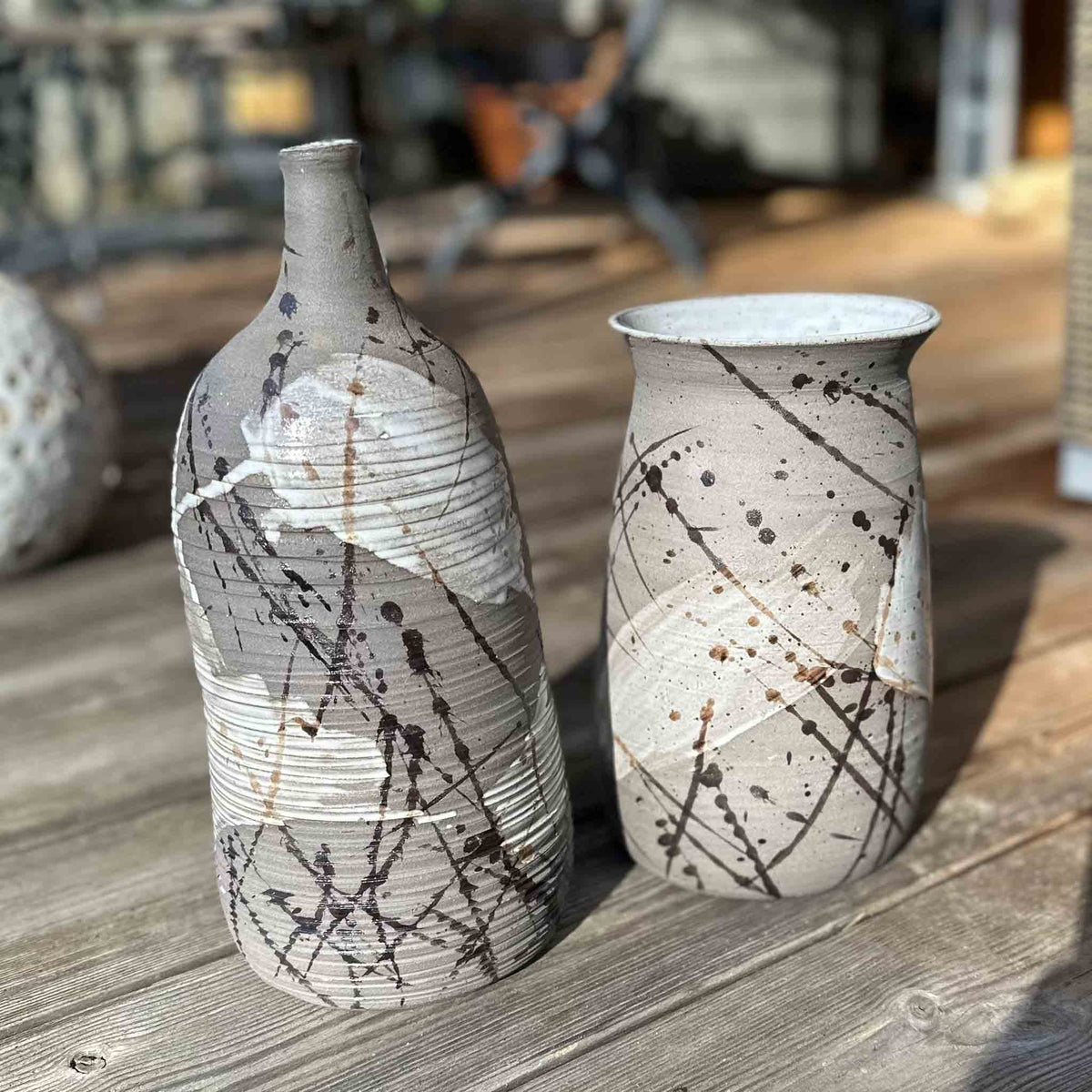 Keramikvase schwarze -weiß, 2 l - FRANZARTKERAMIK