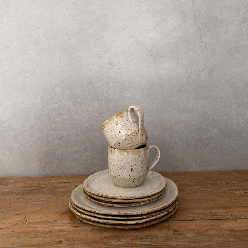 BOHEMIAN White  Keramiktasse 2 Größen handgemacht