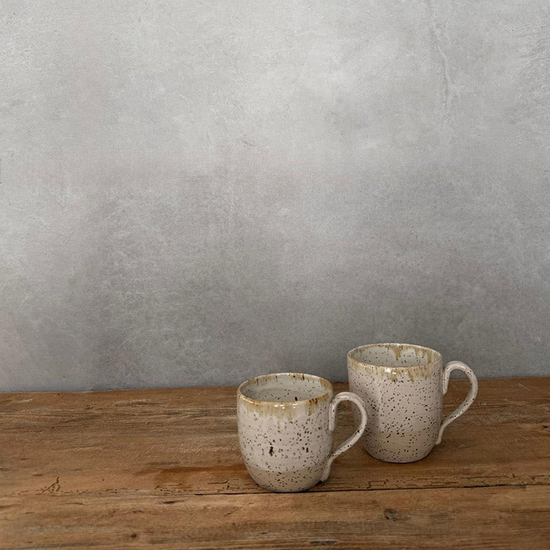 BOHEMIAN White  Keramiktasse 2 Größen handgemacht