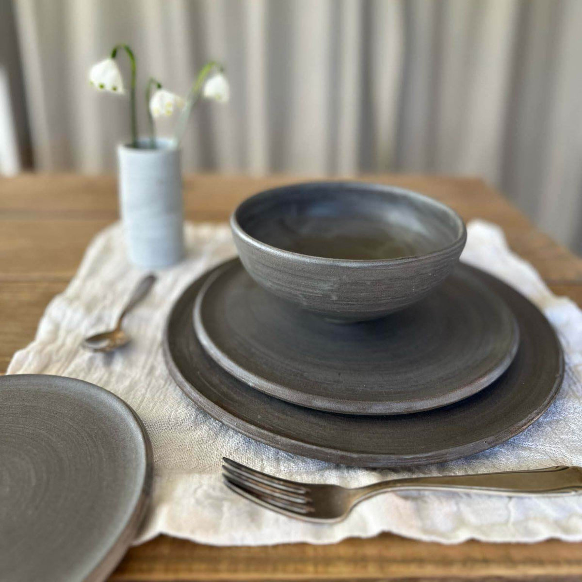 AREIA Natural Essteller - großer Teller Keramik Ø 27 cm - FRANZARTKERAMIK