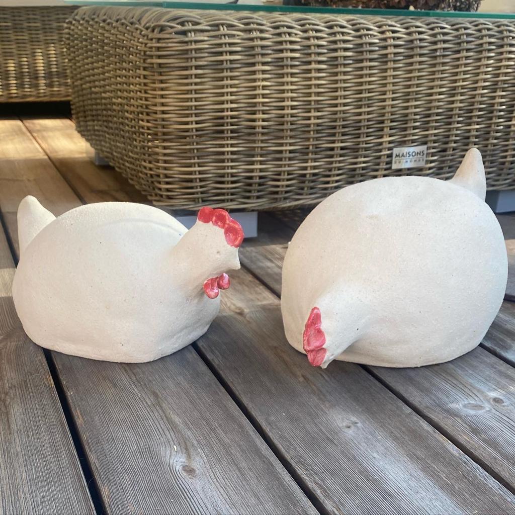 Keramik Huhn, Kopf oben - FRANZARTKERAMIK