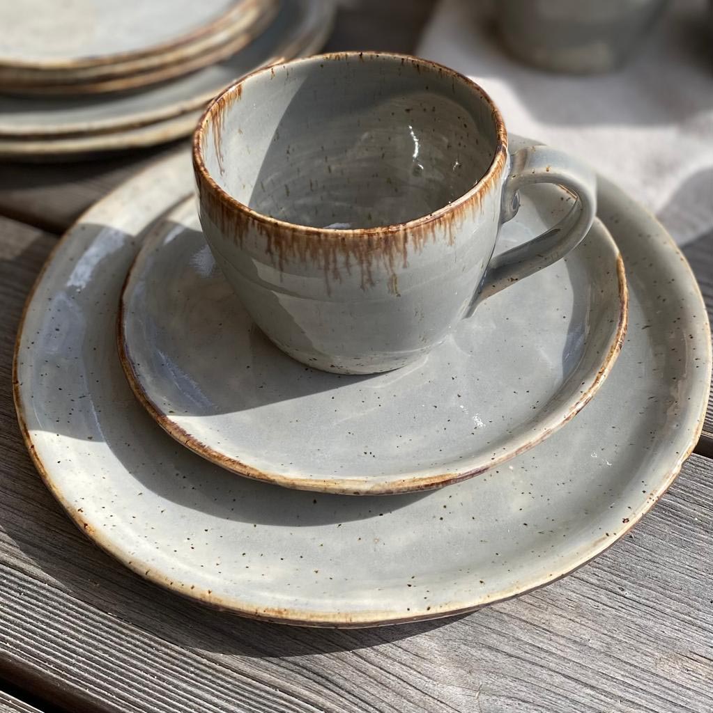 BOHEMIAN Grey Geschirrset, Kaffeeservice, 3-teilig - FRANZARTKERAMIK