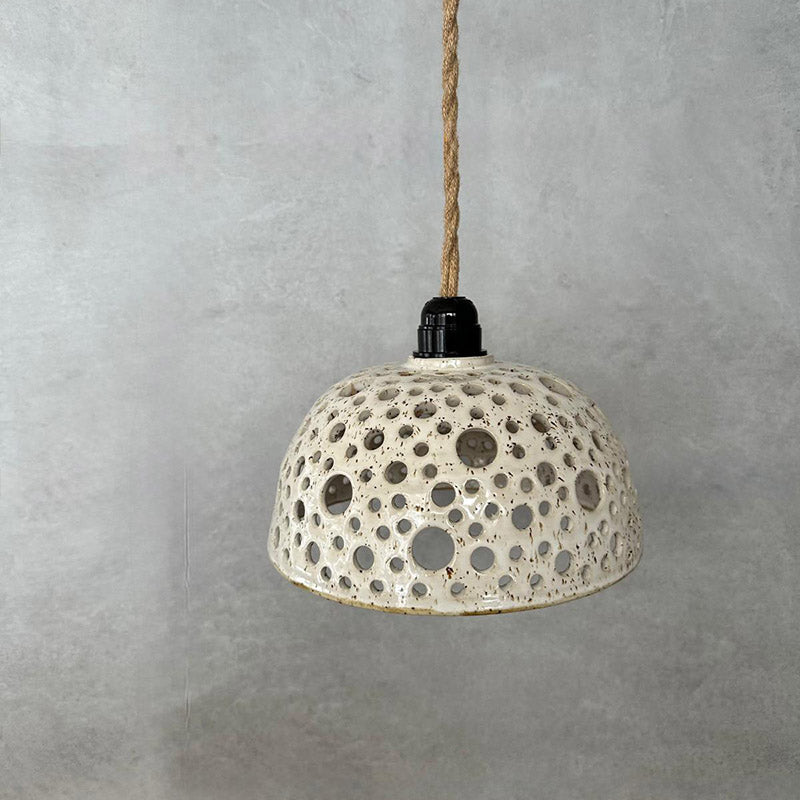Keramiklampe mit Löchern - Hängelampe Deckenleuchte Pendelleuchte - FRANZARTKERAMIK