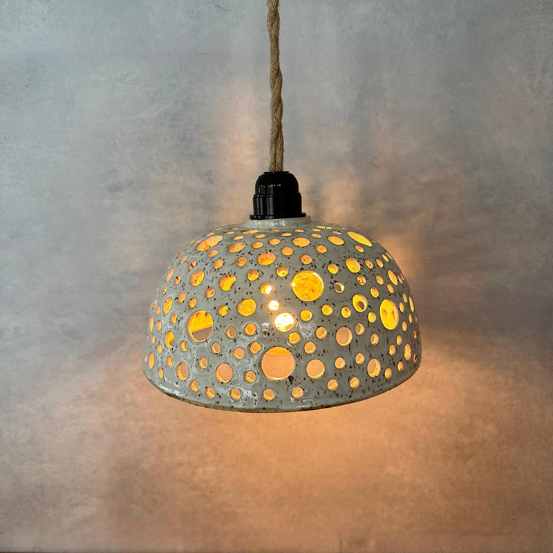 Keramiklampe mit Löchern - Hängelampe Deckenleuchte Pendelleuchte - FRANZARTKERAMIK