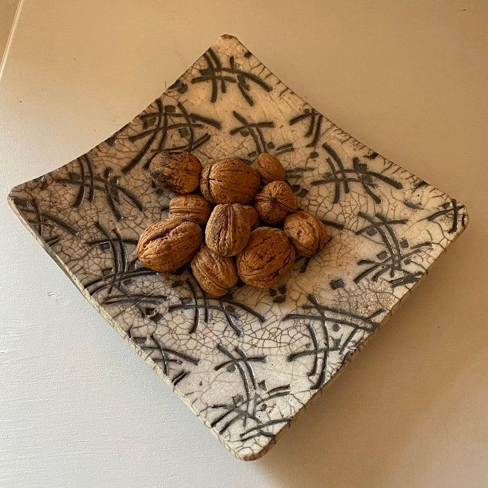 Rakuschale, weiß, Rakukeramik - FRANZARTKERAMIK
