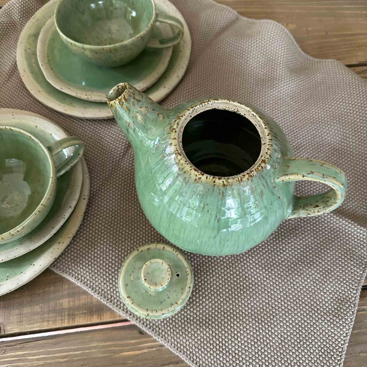 GREEN TEA Teekanne aus Steinzeugkeramik - FRANZARTKERAMIK