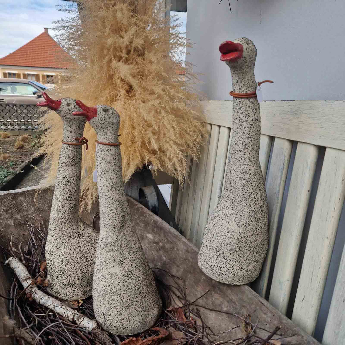 Laufente, grau, Keramikfigur - FRANZARTKERAMIK